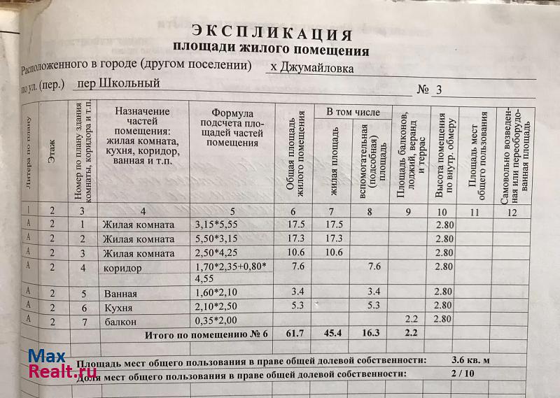 хутор Джумайловка Калининская квартира