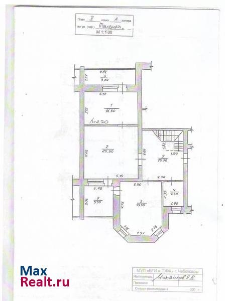 микрорайон Волжский-1, улица Алексея Талвира, 20 Чебоксары квартира