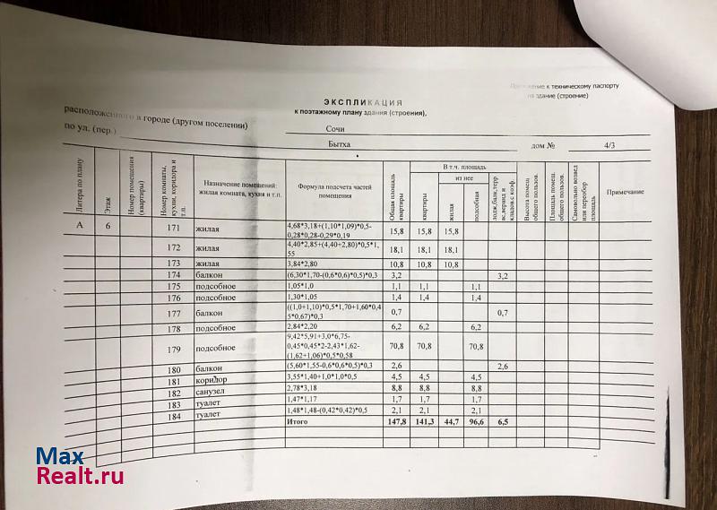 микрорайон Бытха, улица Бытха, 4/3 Сочи купить квартиру