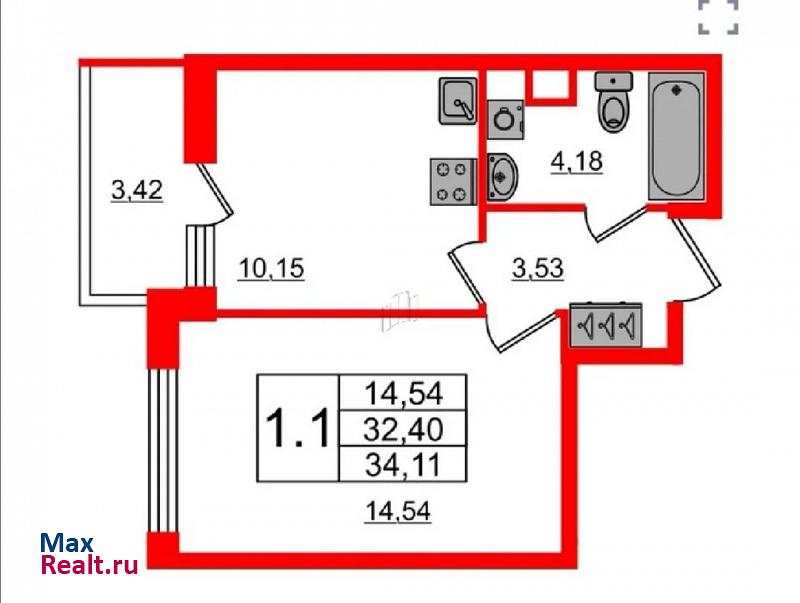 Арцеуловская аллея, 23к1 Санкт-Петербург квартира