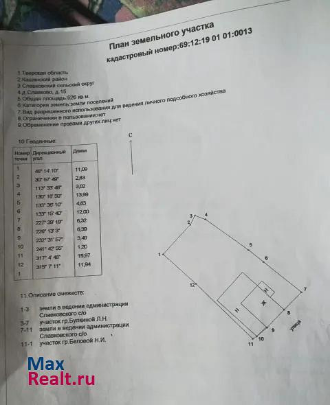 купить частный дом Кесова Гора село Славково