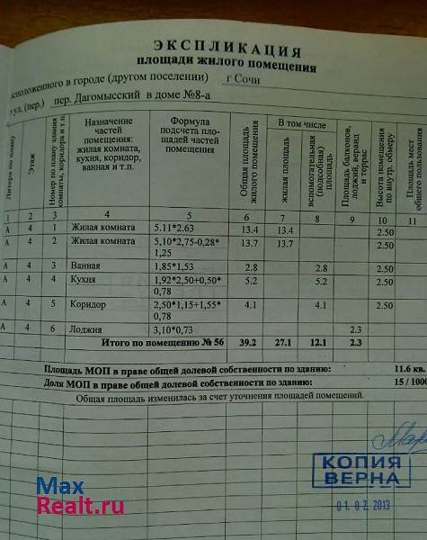 микрорайон Больничный Городок, Дагомысский переулок, 8А Сочи продам квартиру