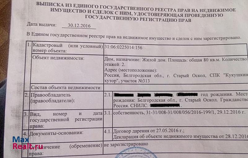 Старый Оскол СНТ Кукушкин Хутор, Рябиновая улица продажа частного дома