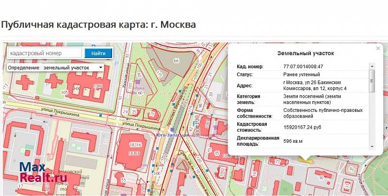 купить гараж Москва улица 26-ти Бакинских Комиссаров, вл12к4