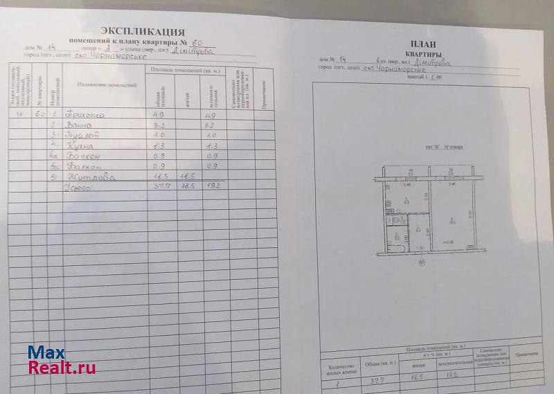 Черноморское сельское поселение, посёлок городского типа Черноморское, улица Димитрова, 10А Черноморское квартира