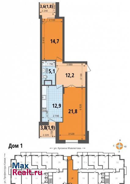 улица Профессора Камая, 10к1, подъезд 2 Казань квартира